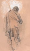 Thomas Miles Richardson (1784-1848) - A Scottish fisherman  Black chalk, heightened with white, on
