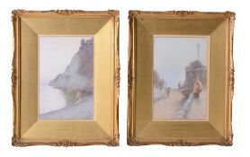 John White, R.I. (1851-1933) - A Pair of Views from Beer, E.Devon  Watercolour and bodycolour Signed