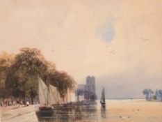 Thomas Shotter Boys (1803-1874) - Rouen, Normandy  Watercolour with some scratching out, on wove