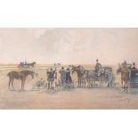 Victor Geruzez, "Crafty" (1840-1906) - The Meet  Watercolour over graphite Signed lower right 20 x