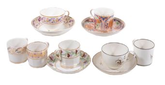 A selection of Pinxton porcelain tea and coffee wares, circa 1800   A selection of Pinxton porcelain