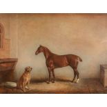 Claude Lorraine Ferneley (1822-1891) - Polly and Bess in a stable interior  Oil on canvas Signed,