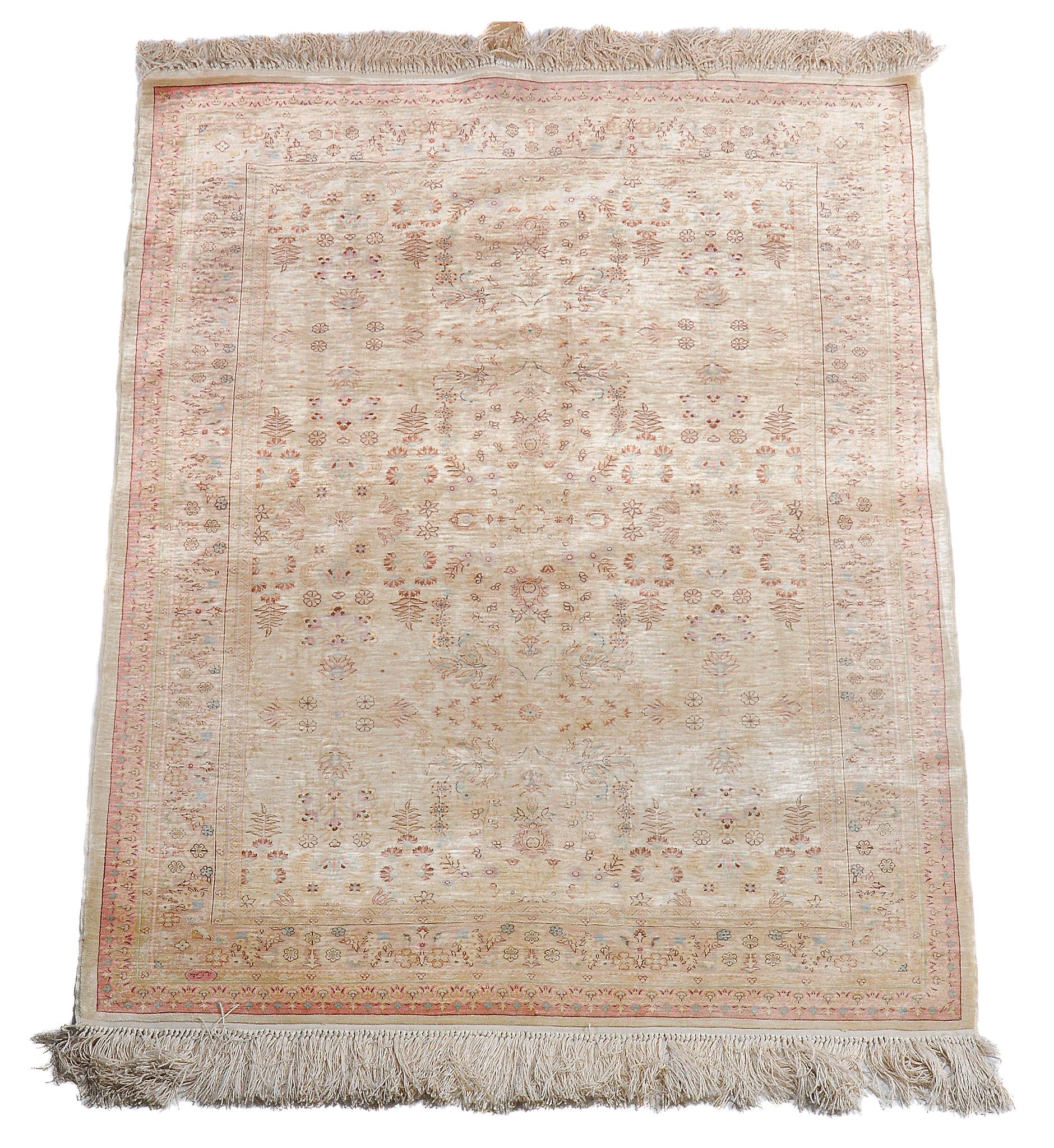A Hereke silk rug, 20th century
Please note: the size is 155 x 109cm