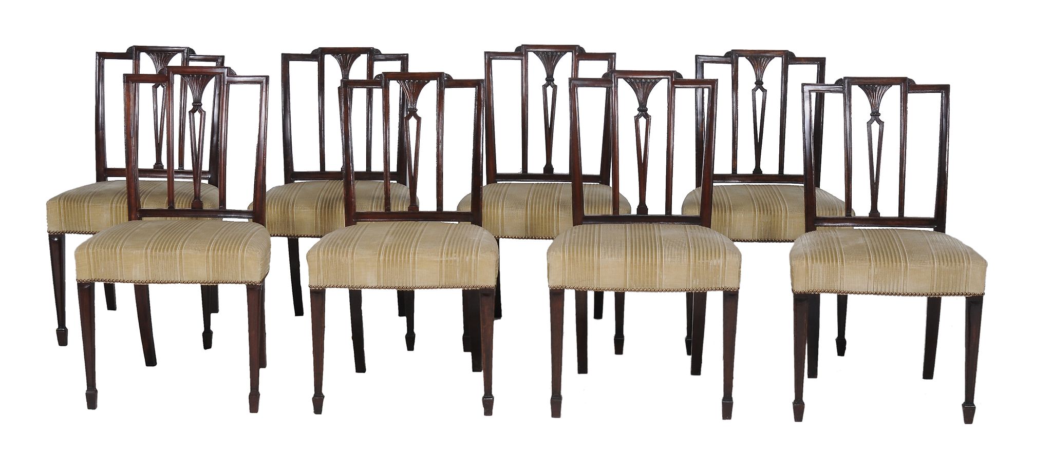 A harlequin set of sixteen Sheraton style dining chairs  , late 19th/early 20th century, to include - Image 2 of 3