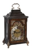 An ebonised table clock,   third quarter of the 18th century and later, the late 19th century