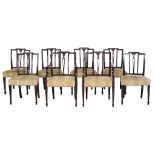 A harlequin set of sixteen Sheraton style dining chairs  , late 19th/early 20th century, to include