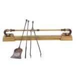 A set of three Regency steel fire irons,   circa 1815, comprising shovel, poker and tongs, all with