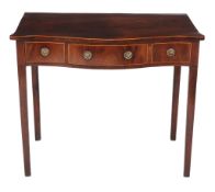 A George III  mahogany  and satinwood inlaid  side table ,   circa 1780,  of serpentine outline,