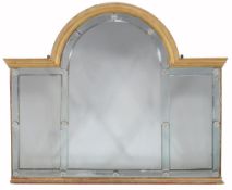 A Victorian giltwood overmantle mirror  , circa 1870, with applied glass floral head motifs, 119cm