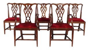 A set of ten mahogany dining chairs in George III style  , late 19th/early 20th century, to include