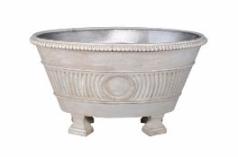 A large cream painted jardiniere or wine cooler  , 20th century, the removeable zinc liner within