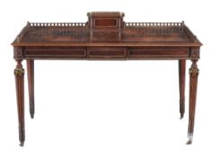 A French mahogany and gilt metal mounted writing table  , in Louis XVI style, second half 19th