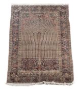 A Kashan silk rug  , approximately 224 x 137cm