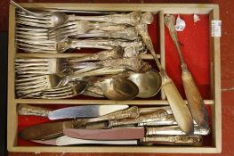 A quantity of collectable   items to include silverplated flatware, scales, tankards etc