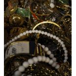 A collection of costume jewellery,   to include various bracelets; chains; brooches  IMPORTANT: