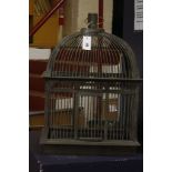 A wooden painted bird cage  , 62cm high