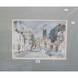 John Frederick Palmer (1939-) Bristol Savages Ludlow (?) Street Scene Watercolour Signed lower