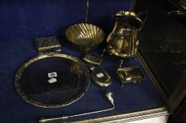 A quantity of silverplate  , water jug, tray, bowl, candle snuff etc.