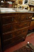 A Victorian mahogany chest   with two short and three long graduated drawers on bracket feet 91cm