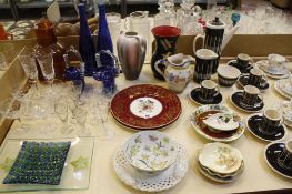 A quantity of decorative ceramics and glassware  , to include Llanfair part coffee set, Foley china