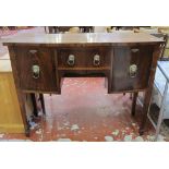 A Georgian style mahogany bow front sideboard  .102cm wide.