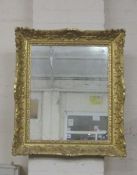 A giltwood framed wall mirror   (frame 19th century) 80 x 69cm