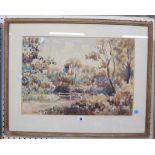 Claude Flight (1881-1955) Wooded River Scene Watercolour Signed lower left  30cm x 40cm