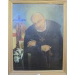 English School (20th Century)  'Portrait of Saint Anthony' Oil on canvas Unsigned 93cm x 70cm