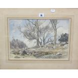 Oliver Hall R.A., R.W.S., R.E. (British 1869-1957) 'Spring Sunshine, among the rocks' Watercolour