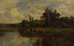 Henry Hillier Parker (British, 1858-1930)  'On the River Avon' Oil on canvas Signed lower right