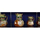 A set of four 19th Century Masons Ironstone graduated jugs   (a/f)