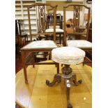 A Victorian circular stool   and a pair of side chairs