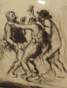 Edmund Blampied (Jersey 1886-1966)  The drinkers Etching Signed in pencil 28cm x 23cm