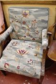 A mahogany Gainsborough style upholstered armchair