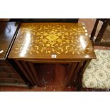 Three various Dutch style marquetry occasional tables   the largest 61cm wide
