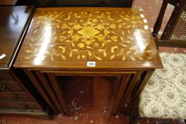 Three various Dutch style marquetry occasional tables   the largest 61cm wide