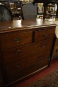 A late 19th Century mahogany chest   of two short and three long drawers 105cm wide