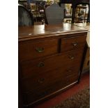 A late 19th Century mahogany chest   of two short and three long drawers 105cm wide