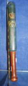 A Victorian police truncheon  , painted crown above VR, 39cm long