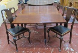 A George III mahogany dropleaf dining table   with gateleg action on slender supports.