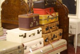 Vintage luggage   to include leather examples
