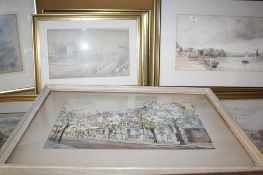 A quantity of 19th Century watercolours  , to include 'Coast of Jutland, Denmark' by Peter Joft, a