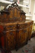 A Victorian mahogany sideboard   profusely decorated with floral carving 176cm high, 147cm wide