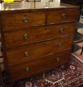 A 19th Century mahogany chest   with two short and three long drawers 107cm wide