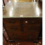 A 19th Century mahogany cupboard   with two drawers on bracket feet 66cm wide