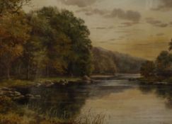 Gordon Hargrove Lakeside scene Watercolour Signed lower right 47cm x 31.5cm;  J Hill River