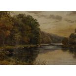 Gordon Hargrove Lakeside scene Watercolour Signed lower right 47cm x 31.5cm;  J Hill River