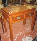 A Chinese hardwood side table   88cm wide
