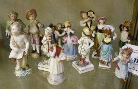 A quantity of assorted porcelain figures   (14) (af)