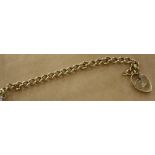 A 9ct gold chain bracelet with padlock clasp  , 20.7g approx.